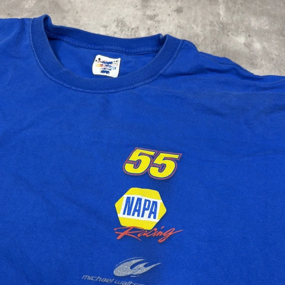 Vintage NASCAR Michael Waltrip Racing Nascar Chase Authentic 55 XL Blue NAPA Y2K